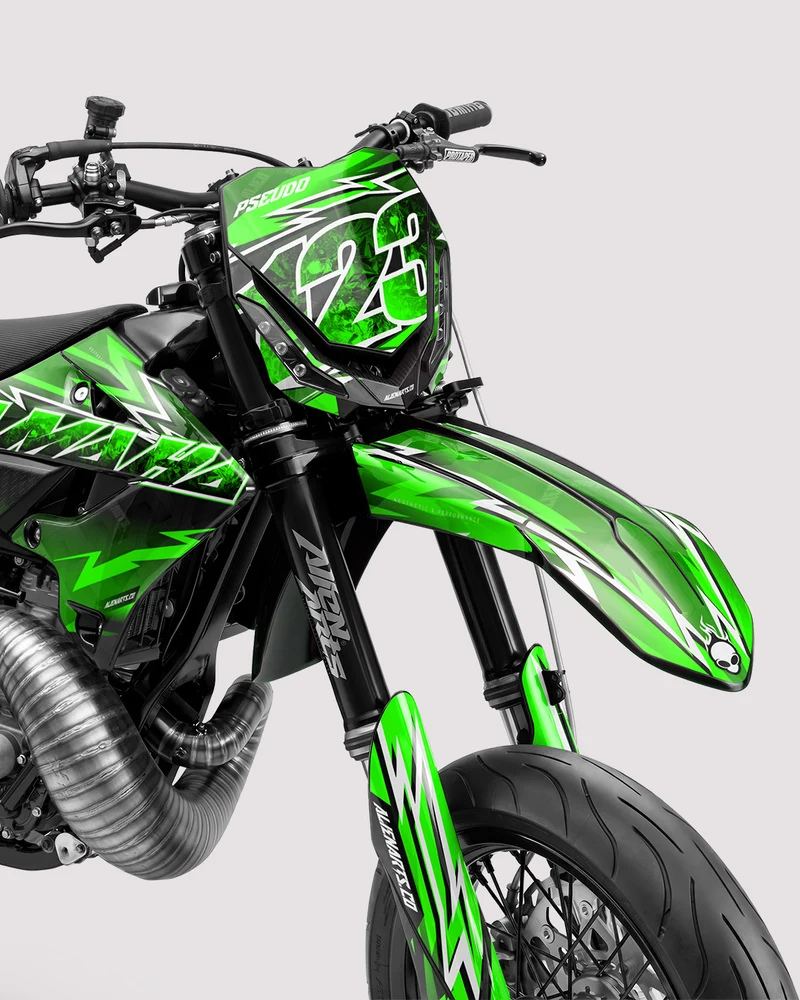 XONIX - Kit Déco Supermotard Semi-Personnalisable - Vert