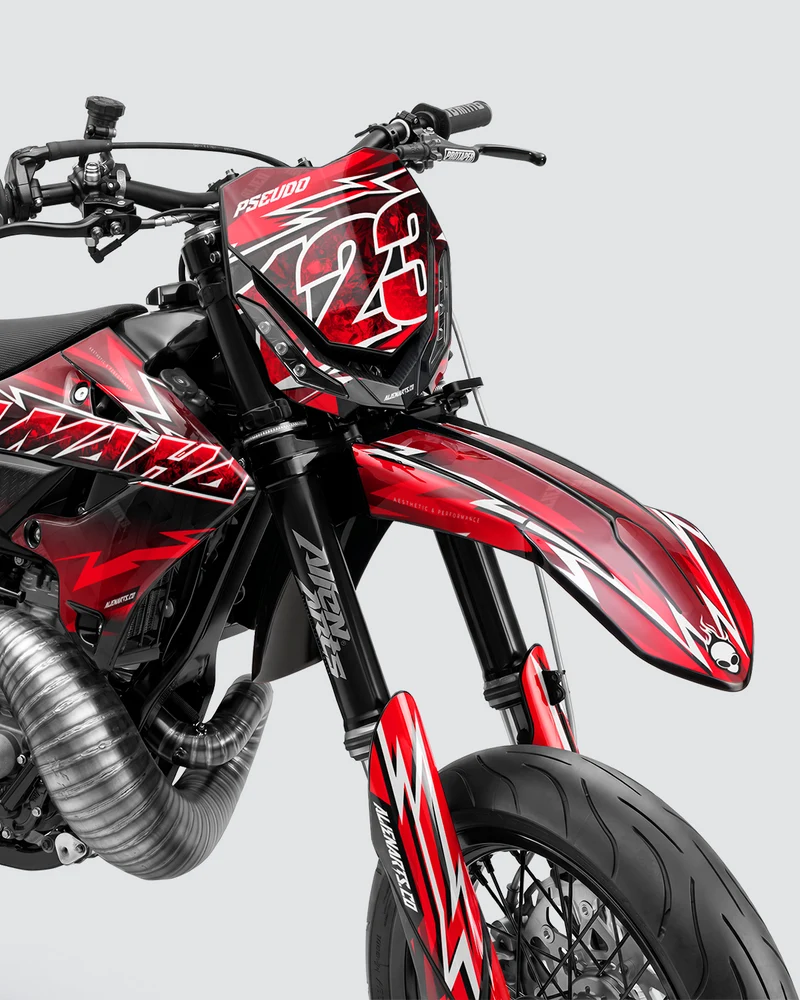 XONIX - Kit Déco Supermotard Semi-Personnalisable - Rouge