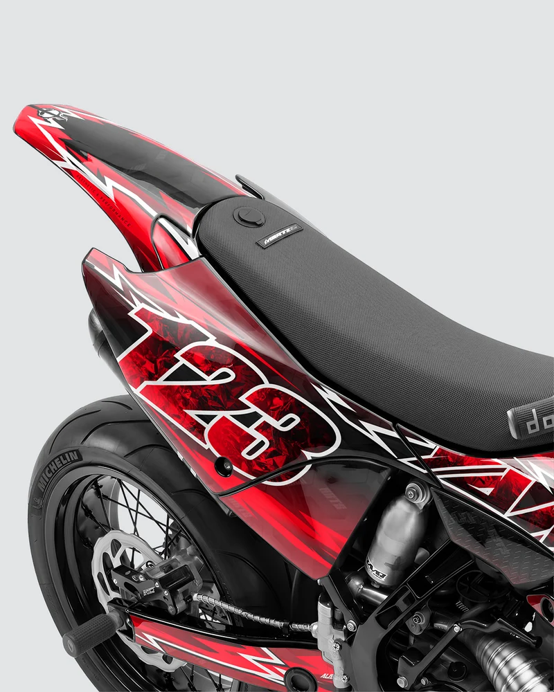 XONIX - Kit Déco Supermotard Semi-Personnalisable - Rouge