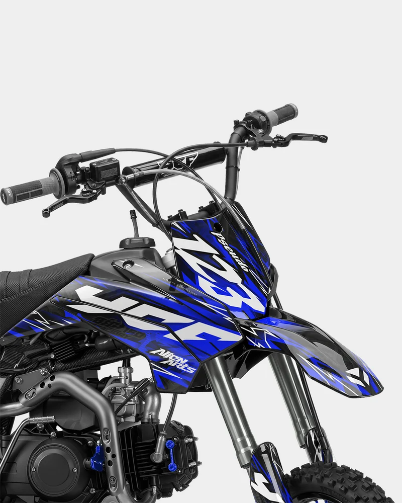 KULOT - Kit Déco Dirt Bike Semi-Personnalisable - Bleu foncé