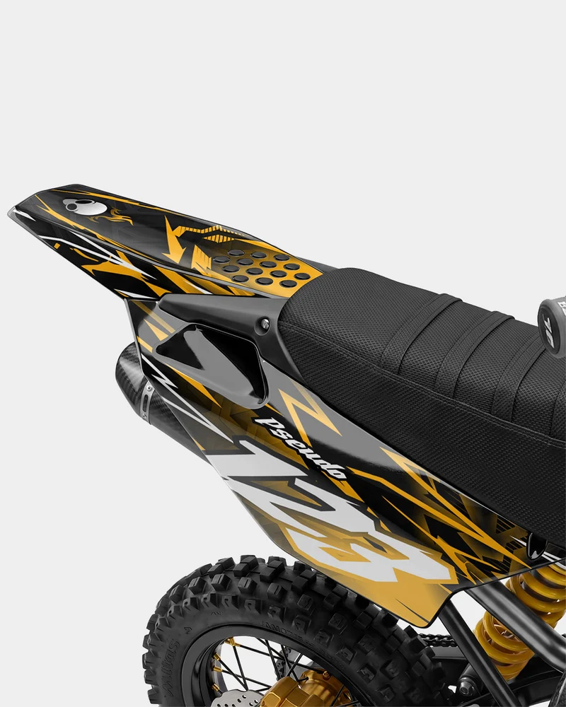 KULOT - Kit Déco Dirt Bike Semi-Personnalisable - Jaune foncé