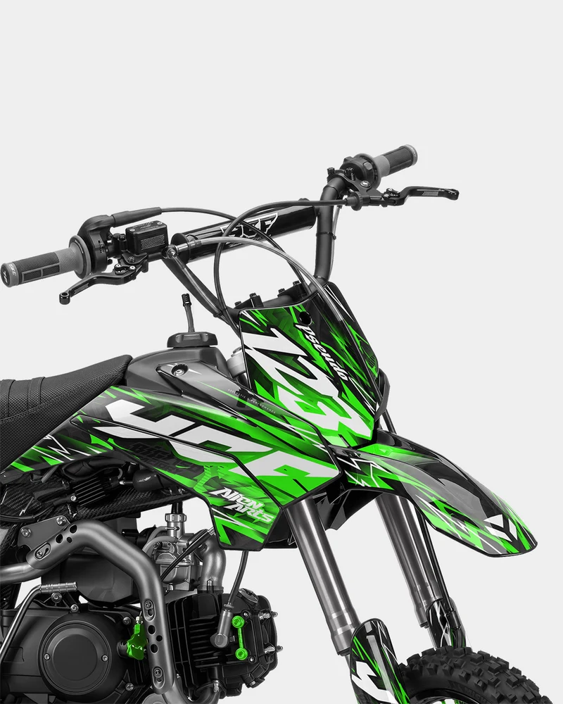 KULOT - Kit Déco Dirt Bike Semi-Personnalisable - Vert