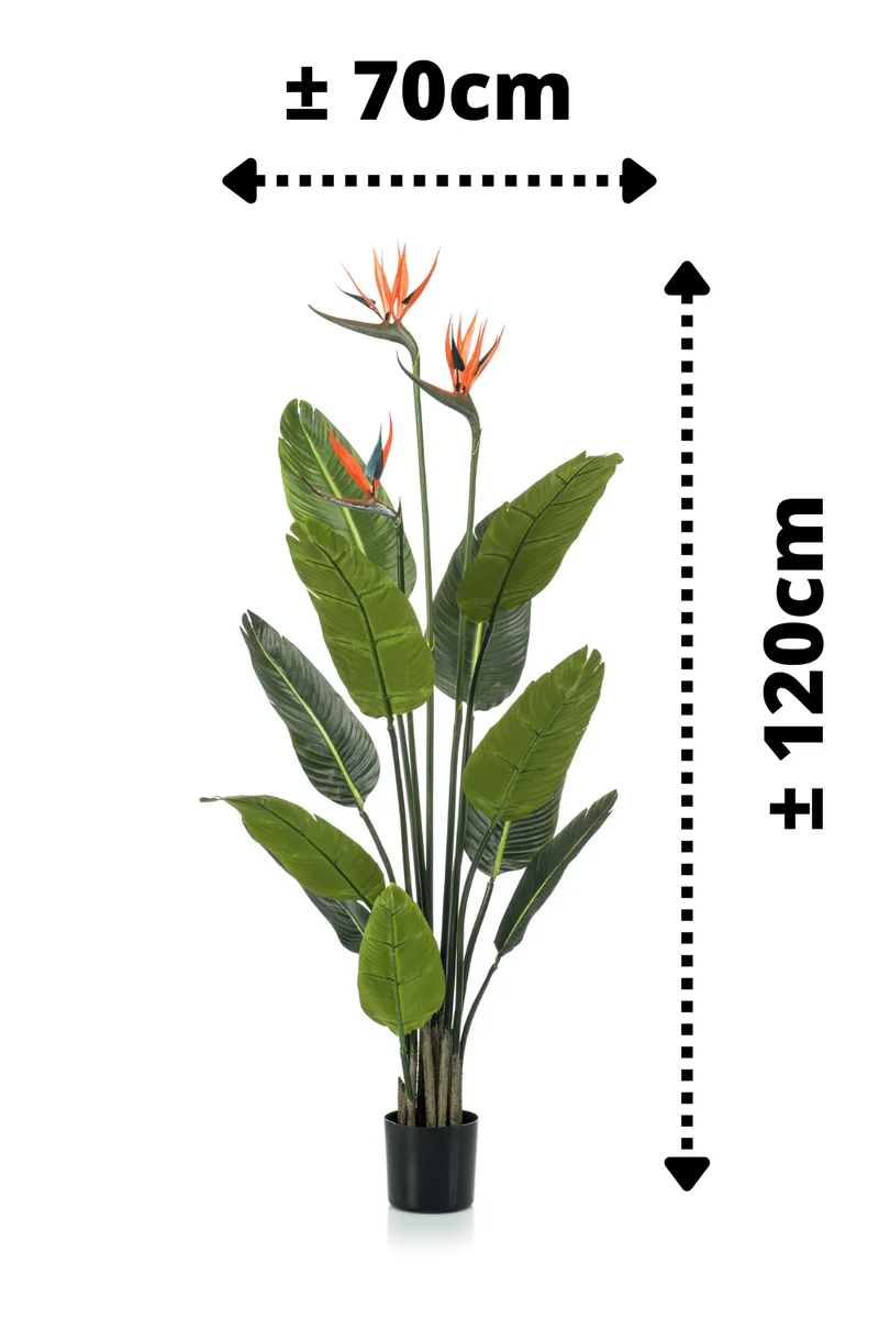 Strelitzie Kunstpflanze mit Blume 120cm