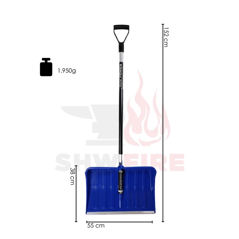 SHW Schneeschieber-Kunststoff 55 cm mit ergonomischem Stiel Blau