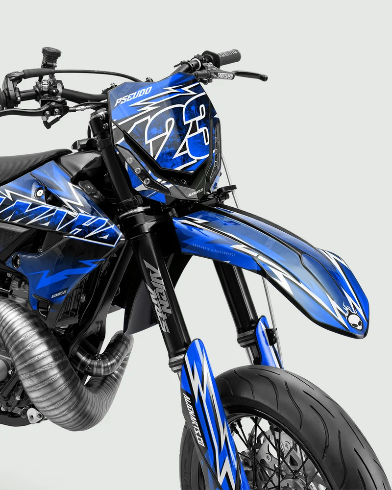 XONIX - Kit Déco Supermotard Semi-Personnalisable - Bleu