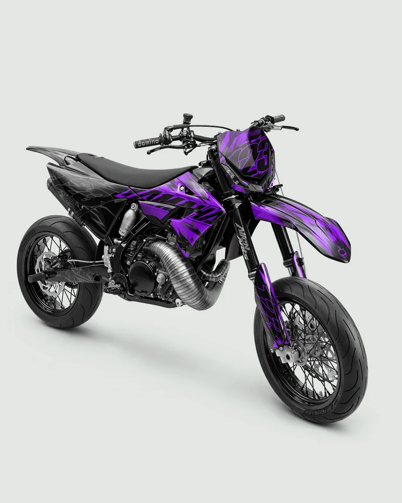 PULSAR - Kit Déco Supermotard Semi-Personnalisable - Violet