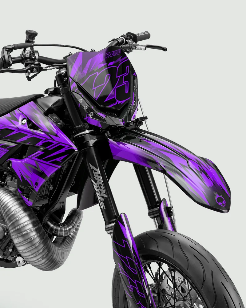 PULSAR - Kit Déco Supermotard Semi-Personnalisable - Violet