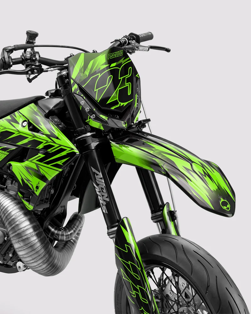 PULSAR - Kit Déco Supermotard Semi-Personnalisable - Vert