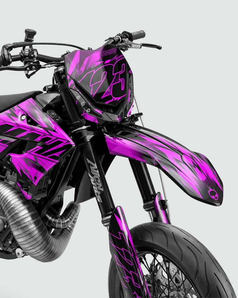 PULSAR - Kit Déco Supermotard Semi-Personnalisable - Rose