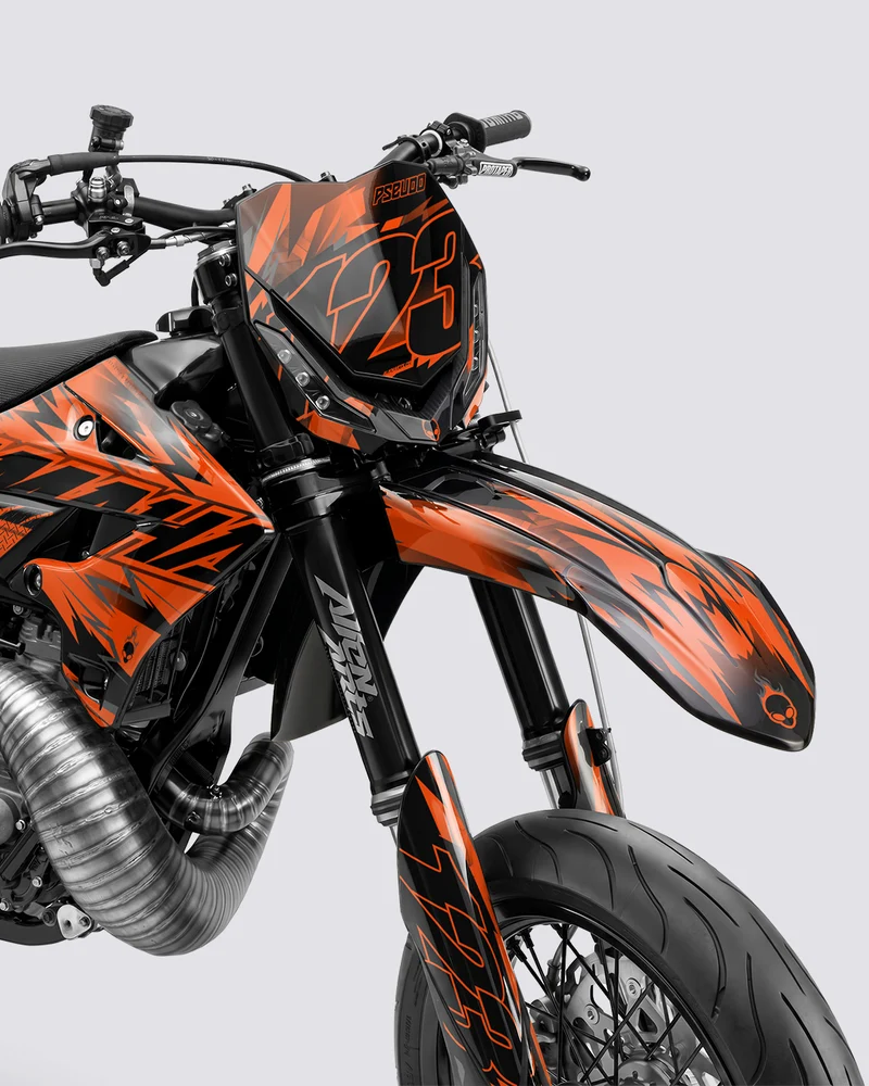 PULSAR - Kit Déco Supermotard Semi-Personnalisable - Orange