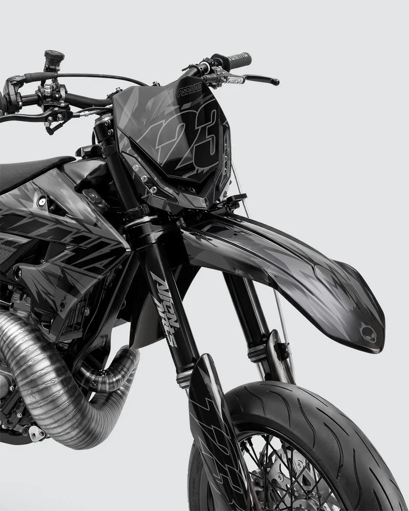 PULSAR - Kit Déco Supermotard Semi-Personnalisable - Noir