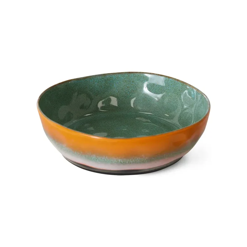 HKliving Pastateller tief – 2er Set Pasta Bowl aus Keramik, 4 Dekore
