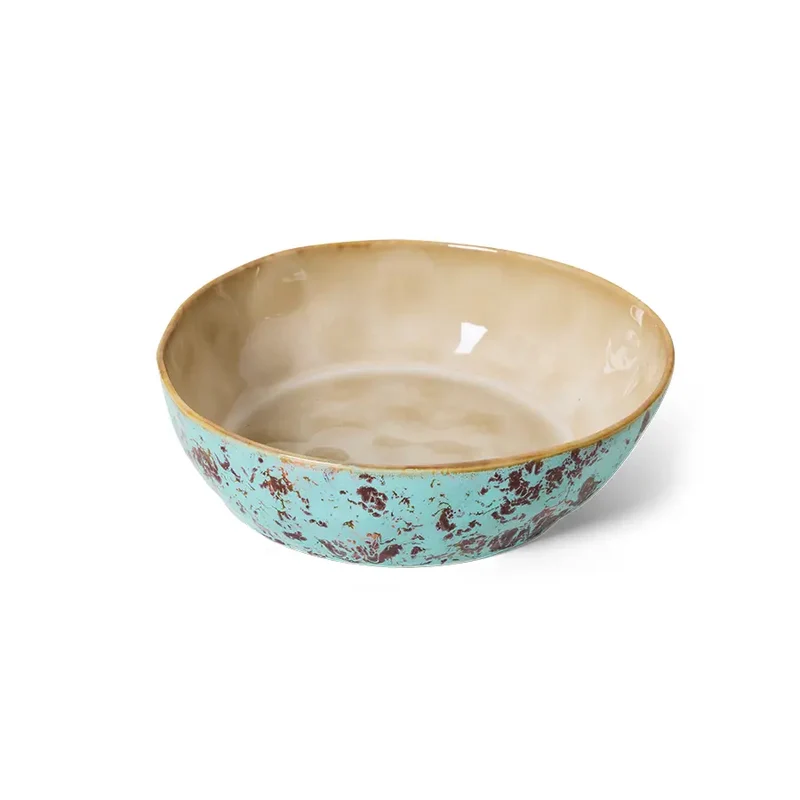 HKliving Pastateller tief – 2er Set Pasta Bowl aus Keramik, 4 Dekore