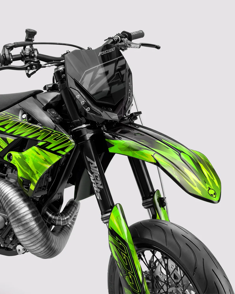 NITROGEN - Kit Déco Supermotard Semi-Personnalisable - Vert