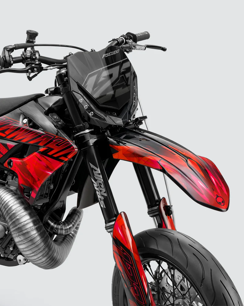 NITROGEN - Kit Déco Supermotard Semi-Personnalisable - Rouge