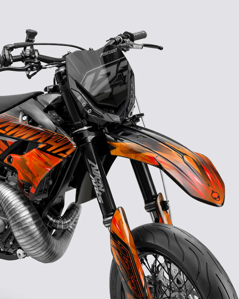 NITROGEN - Kit Déco Supermotard Semi-Personnalisable - Orange