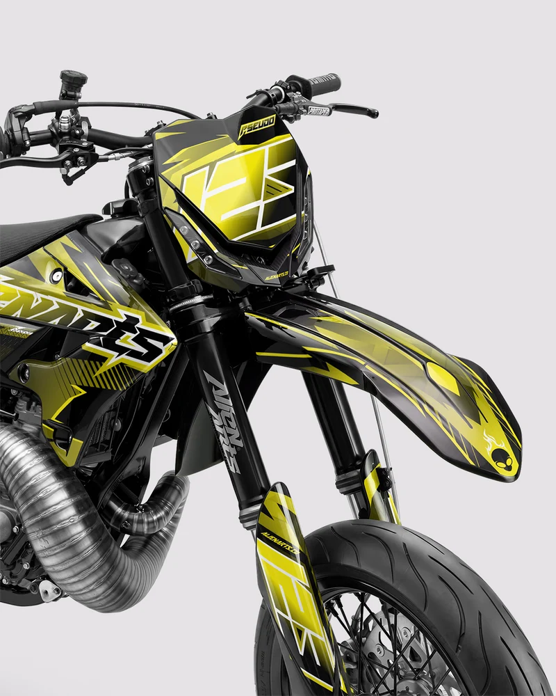 IONIK - Kit Déco Supermotard Semi-Personnalisable - Jaune