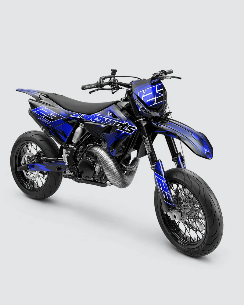 IONIK - Kit Déco Supermotard Semi-Personnalisable - Bleu