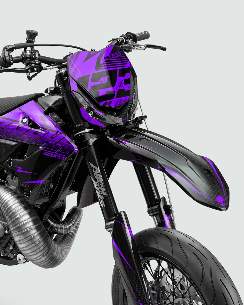 CARBX - Kit Déco Supermotard Semi-Personnalisable - Violet