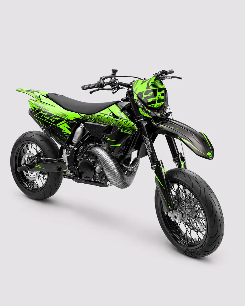 CARBX - Kit Déco Supermotard Semi-Personnalisable - Vert