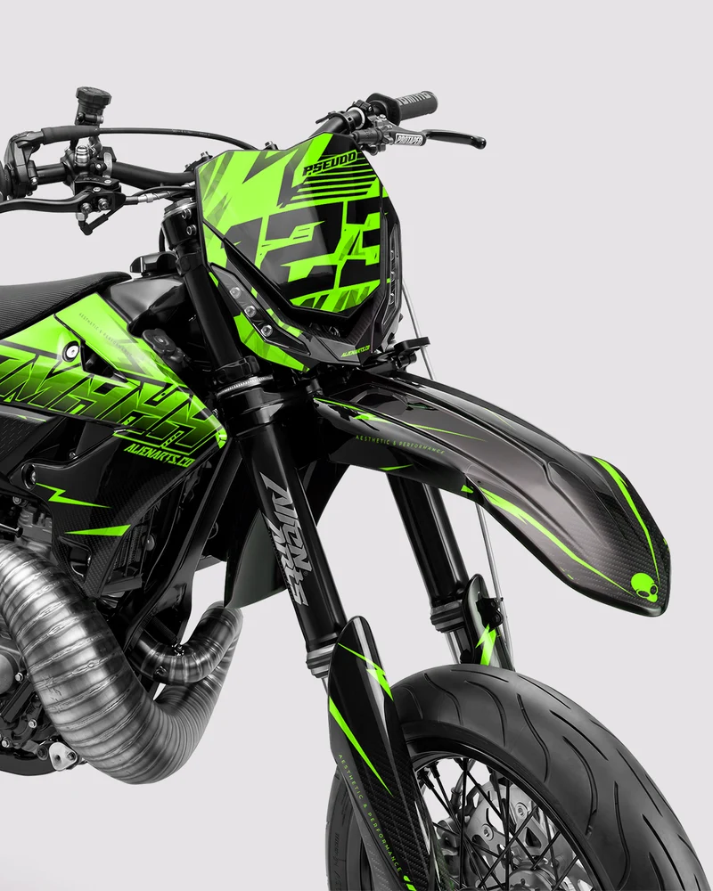 CARBX - Kit Déco Supermotard Semi-Personnalisable - Vert