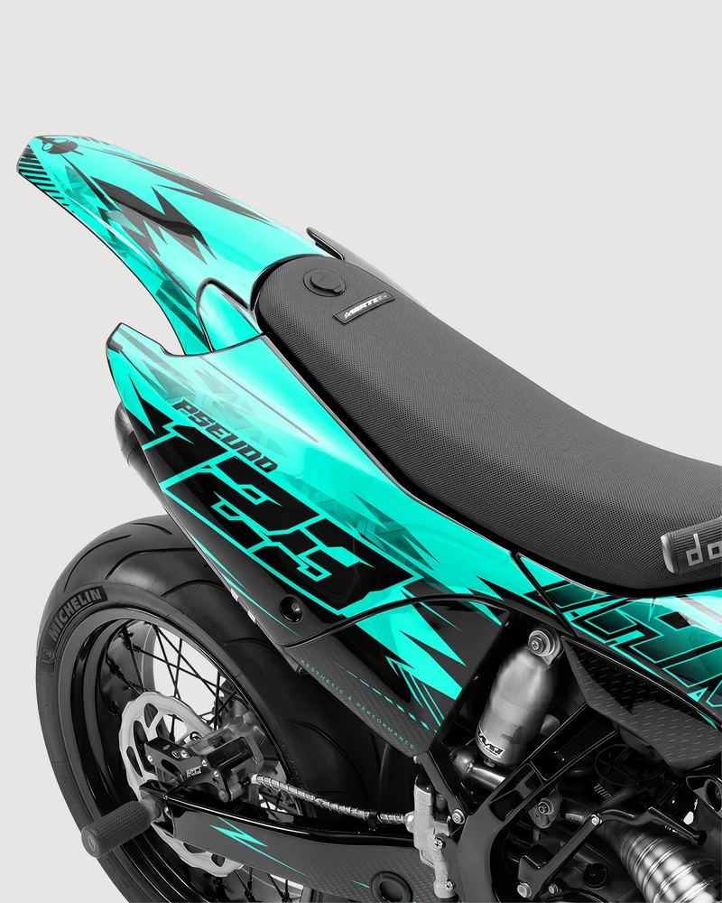 CARBX - Kit Déco Supermotard Semi-Personnalisable - Turquoise