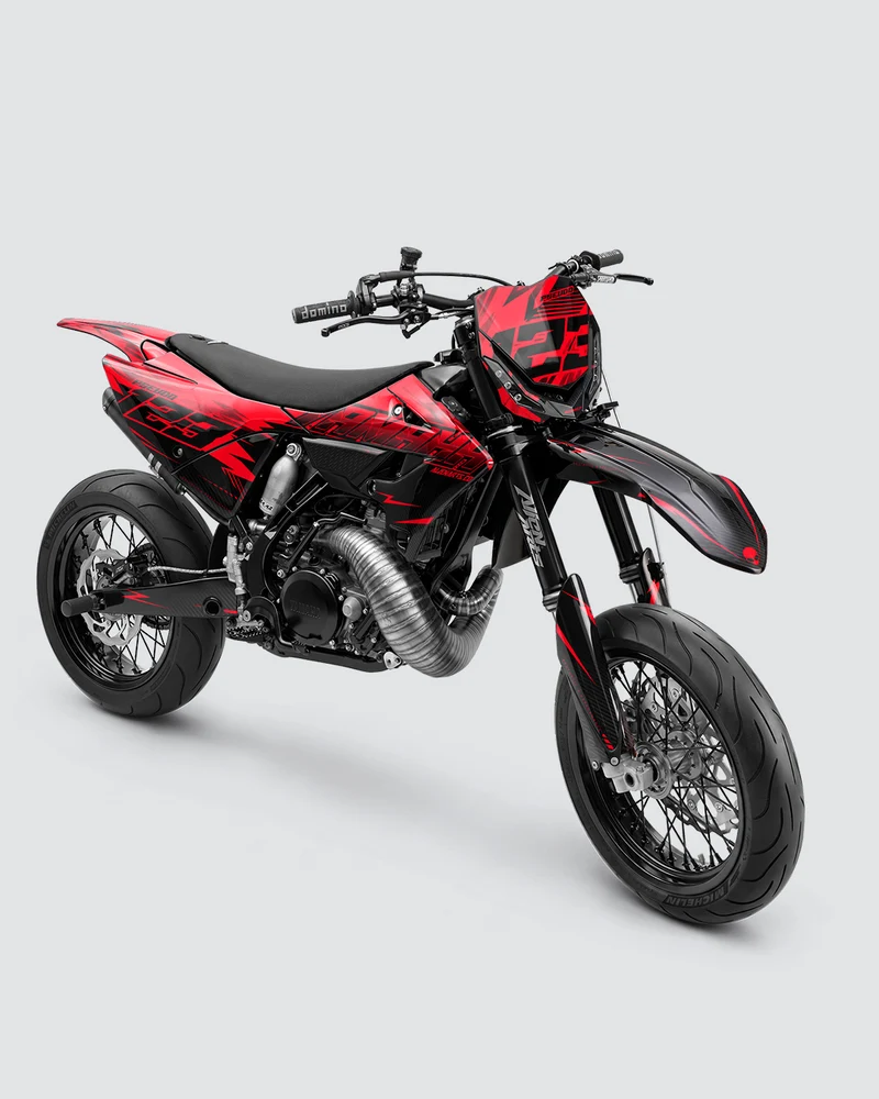 CARBX - Kit Déco Supermotard Semi-Personnalisable - Rouge