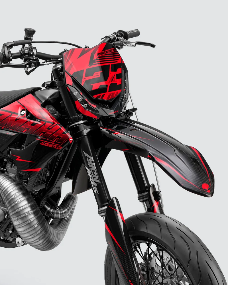 CARBX - Kit Déco Supermotard Semi-Personnalisable - Rouge