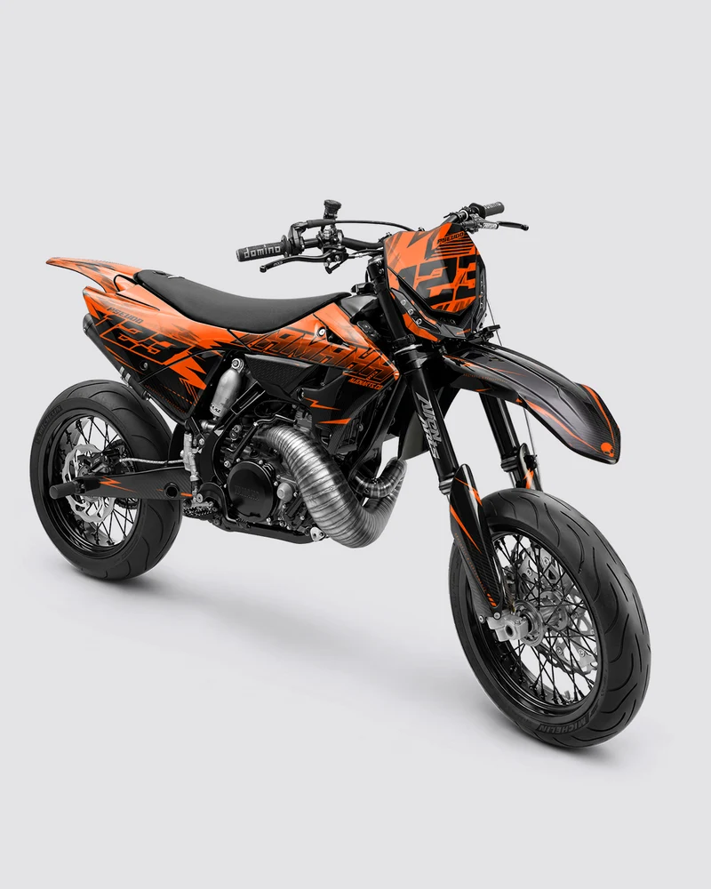 CARBX - Kit Déco Supermotard Semi-Personnalisable - Orange