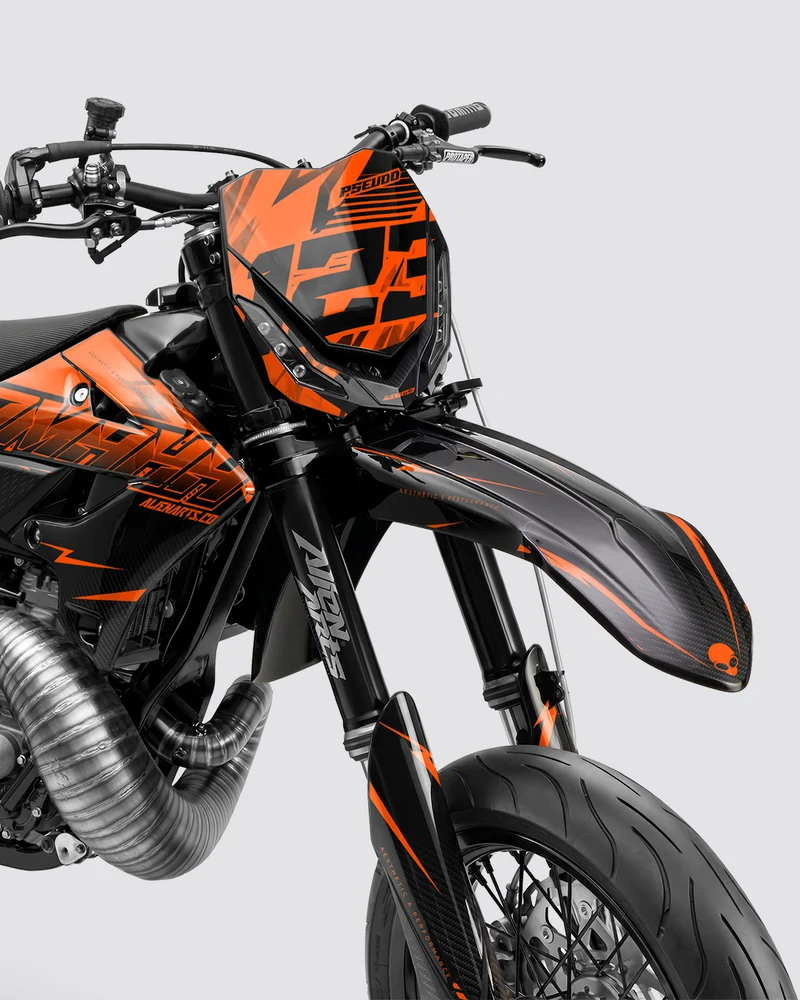 CARBX - Kit Déco Supermotard Semi-Personnalisable - Orange