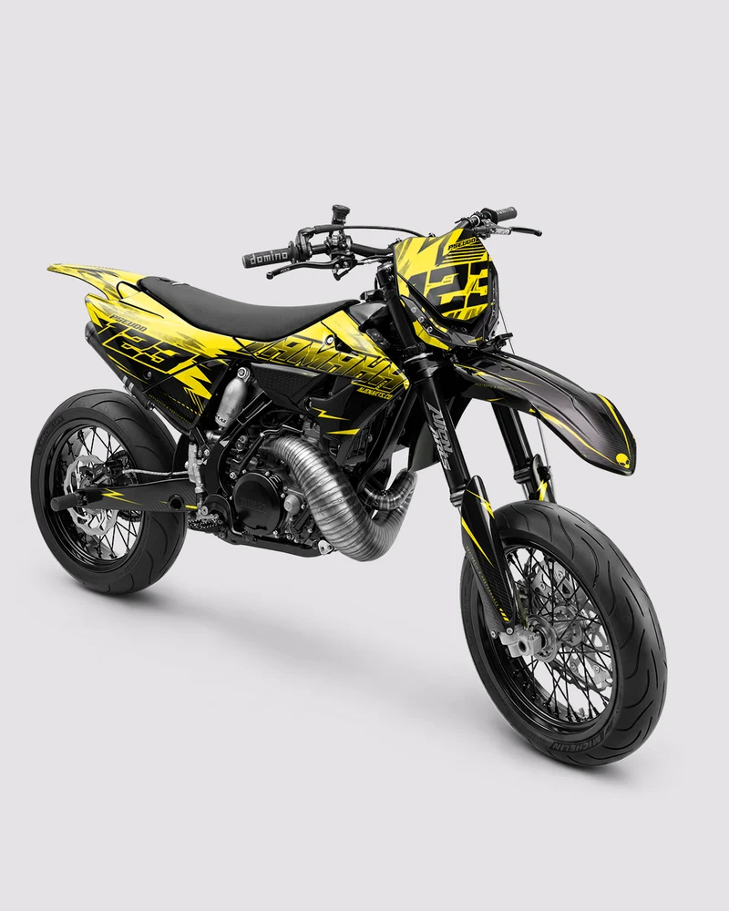 CARBX - Kit Déco Supermotard Semi-Personnalisable - Jaune