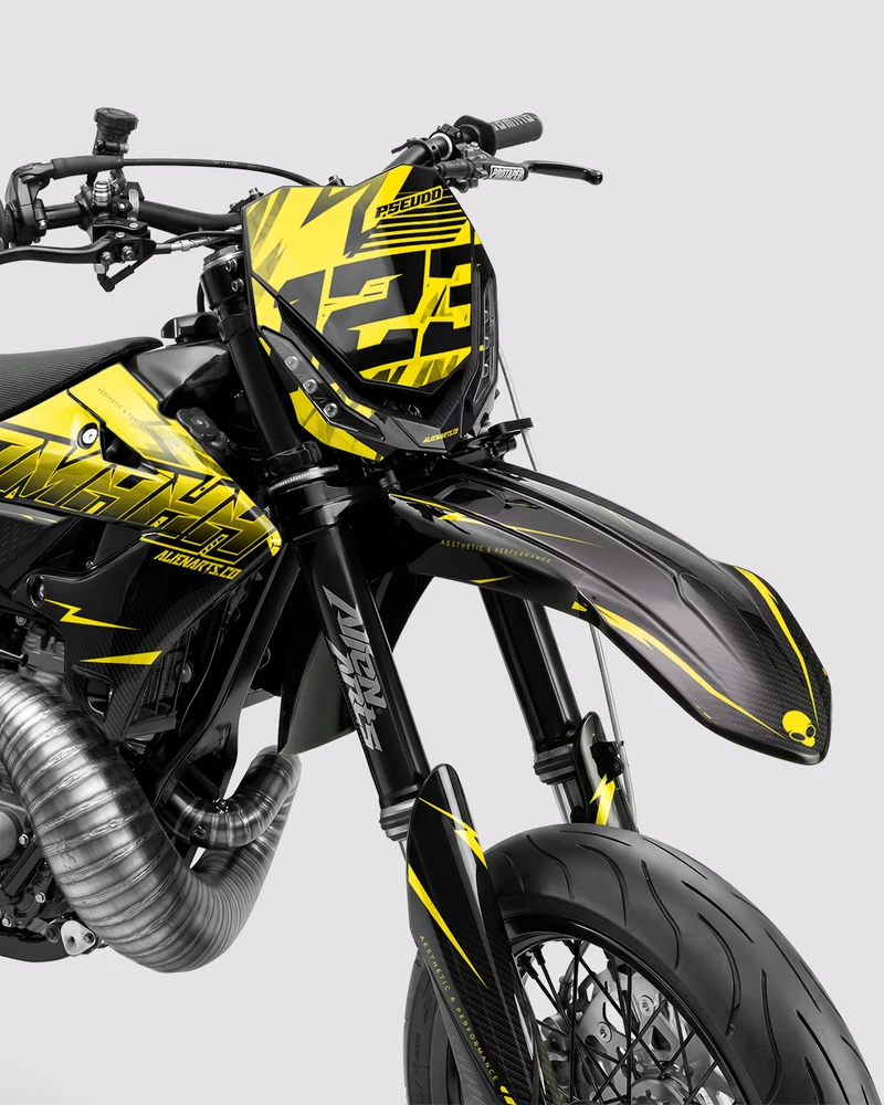 CARBX - Kit Déco Supermotard Semi-Personnalisable - Jaune