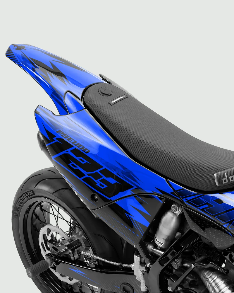 CARBX - Kit Déco Supermotard Semi-Personnalisable - Bleu