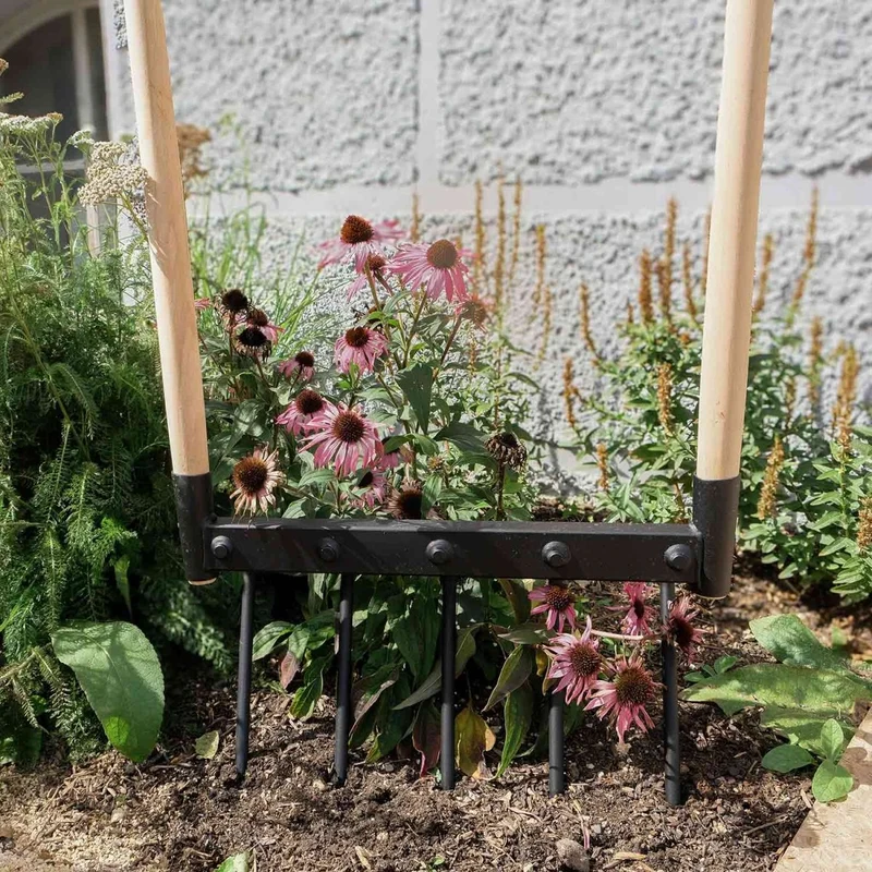 SHW Doppelgrabegabel mit 5 Zinken und 2 Eschenstielen 130 cm