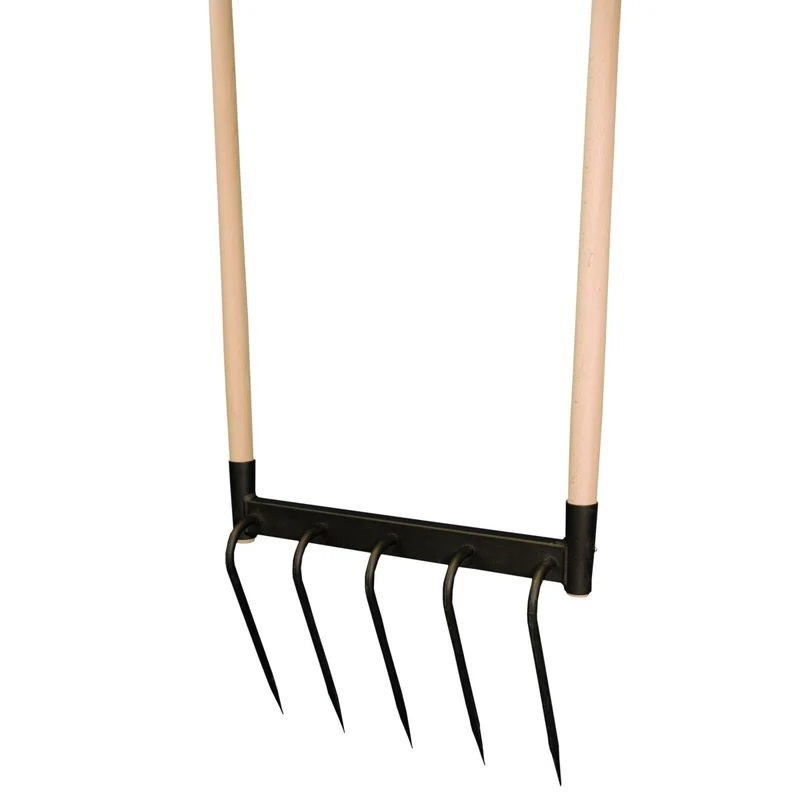 SHW Doppelgrabegabel mit 5 Zinken und 2 Eschenstielen 130 cm