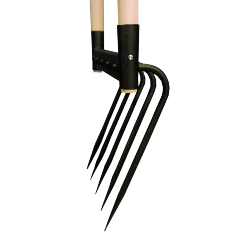 SHW Doppelgrabegabel mit 5 Zinken und 2 Eschenstielen 130 cm