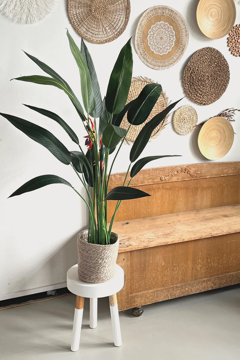 Strelitzie Kunstpflanze mit Blume 110cm