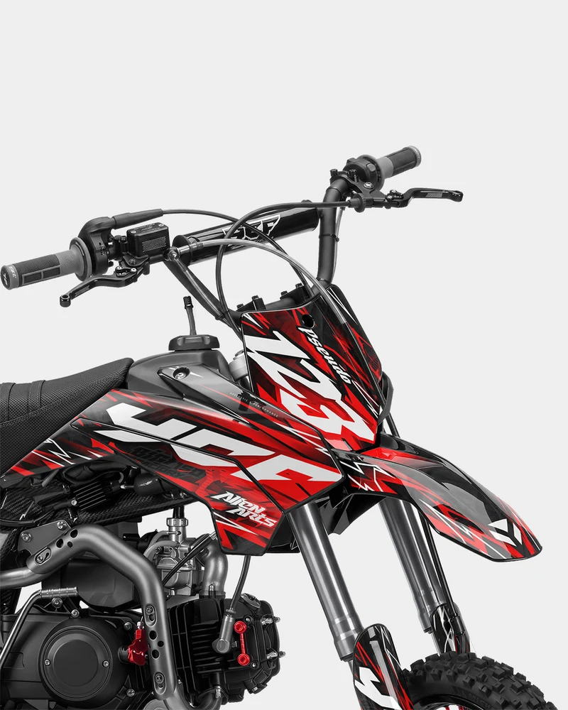 KULOT - Kit Déco Dirt Bike Semi-Personnalisable - Rouge