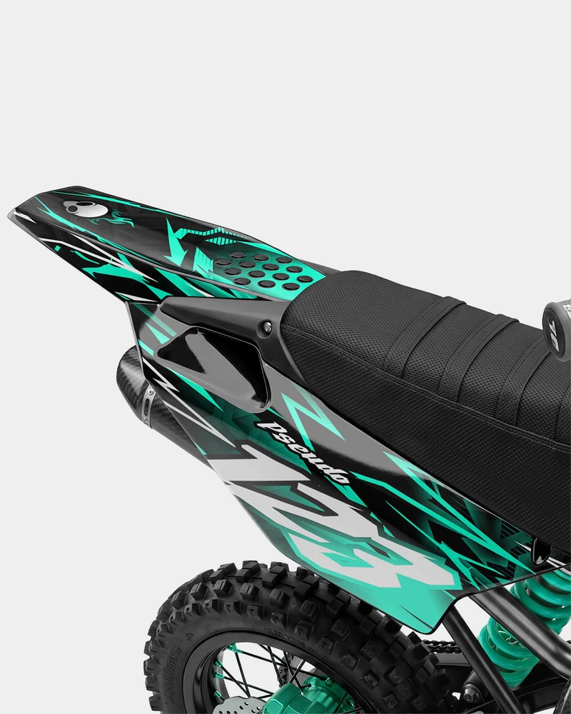 KULOT - Kit Déco Dirt Bike Semi-Personnalisable - Turquoise