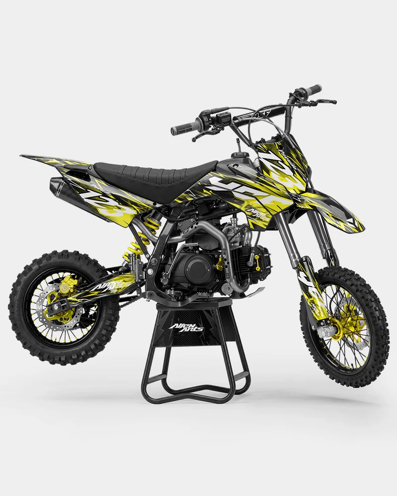 KULOT - Kit Déco Dirt Bike Semi-Personnalisable - Jaune