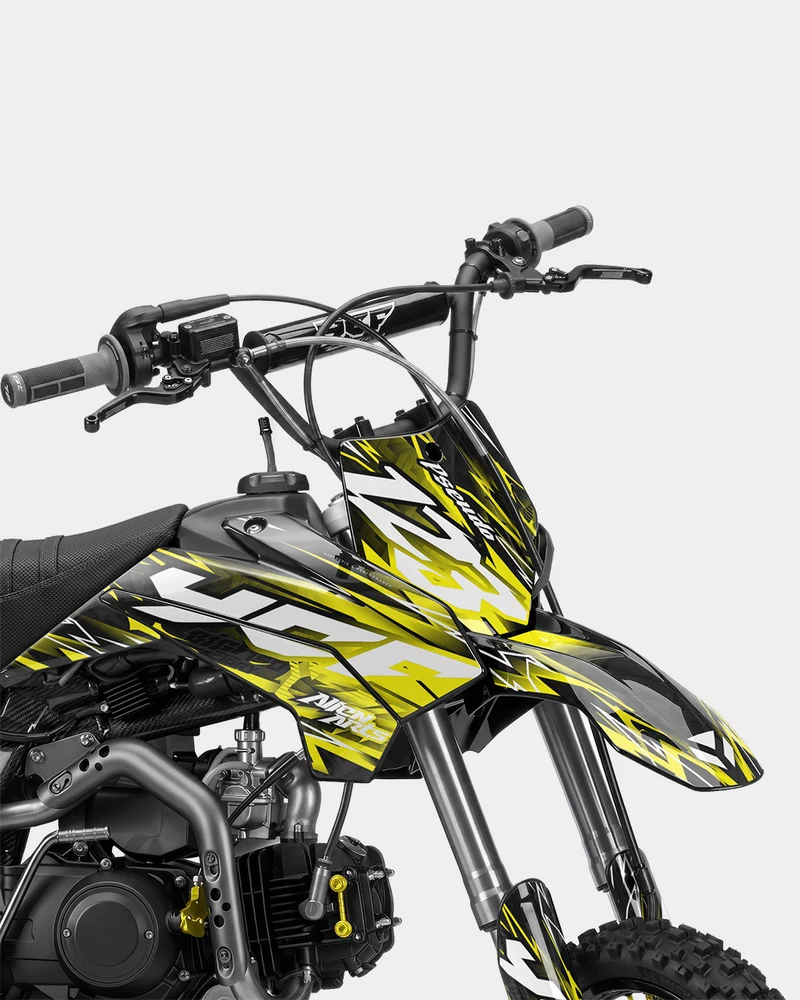KULOT - Kit Déco Dirt Bike Semi-Personnalisable - Jaune