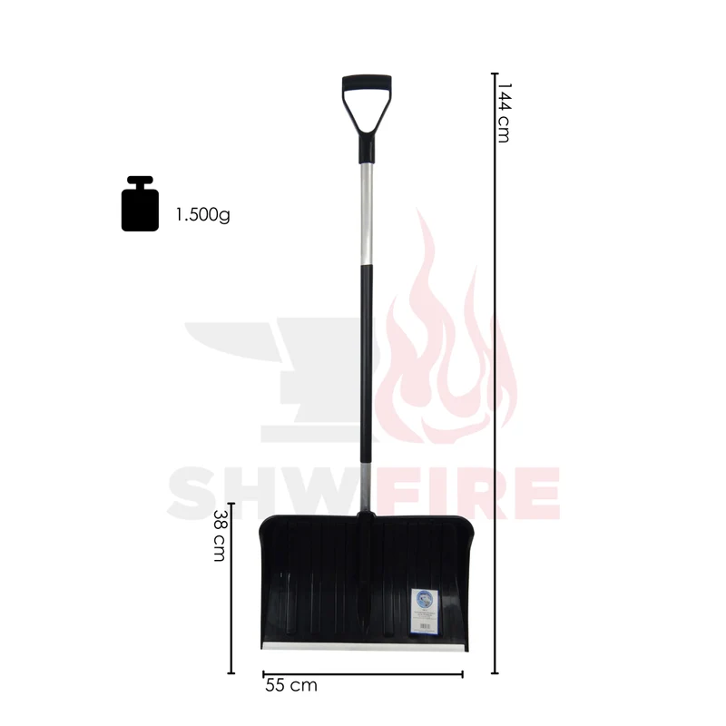 SHW Schneeschieber-Kunststoff 55 cm mit geradem Aluminiumstiel