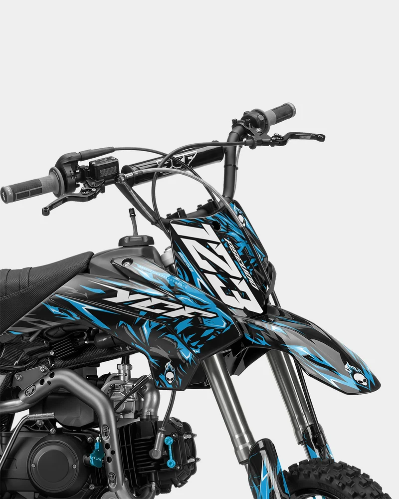 RAION - Kit Déco Dirt Bike Semi-Personnalisable - Bleu