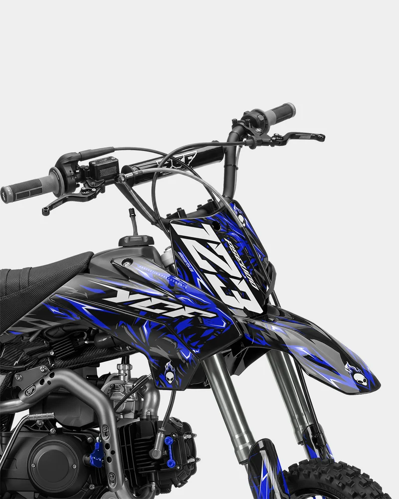 RAION - Kit Déco Dirt Bike Semi-Personnalisable - Bleu foncé