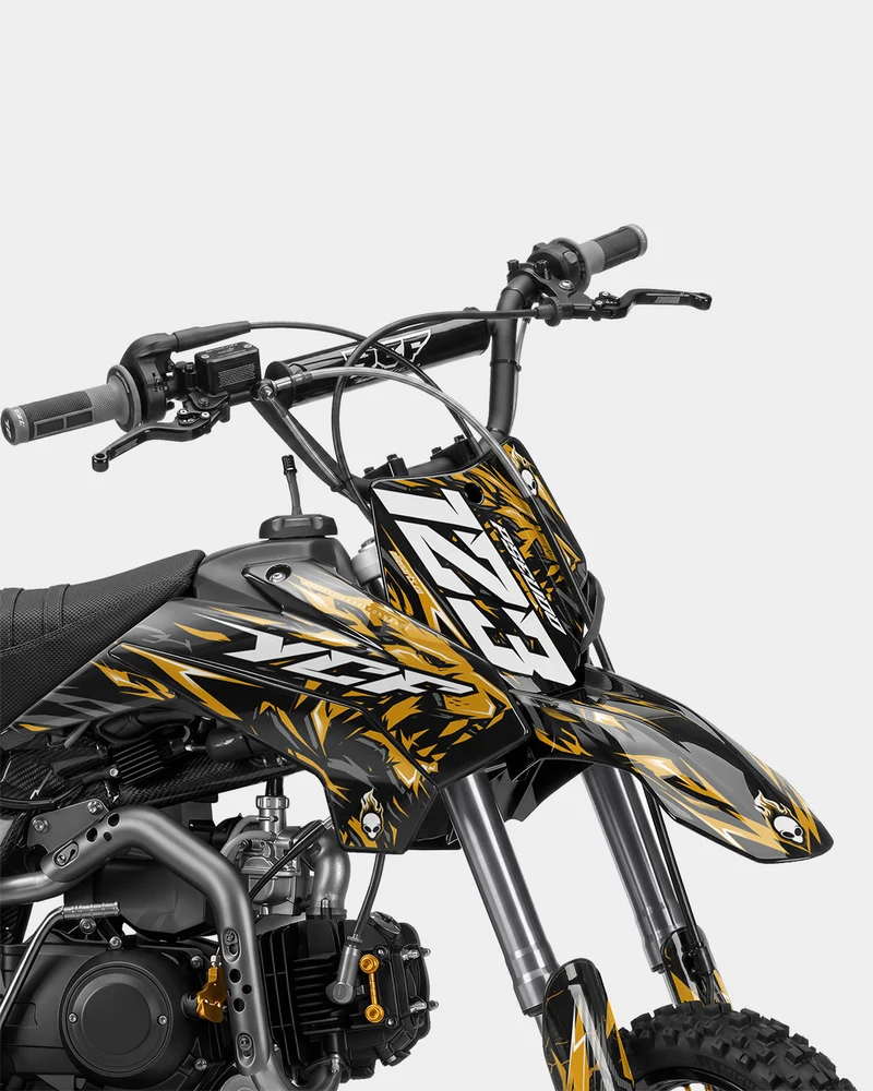 RAION - Kit Déco Dirt Bike Semi-Personnalisable - Jaune foncé