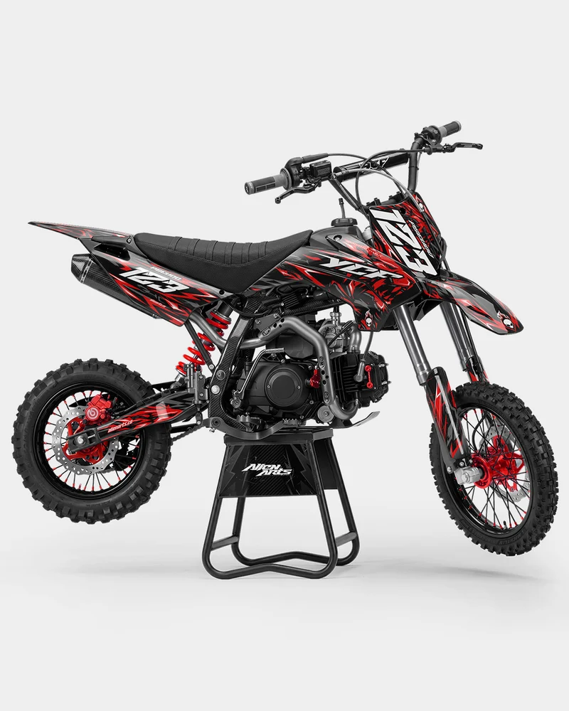 RAION - Kit Déco Dirt Bike Semi-Personnalisable - Rouge