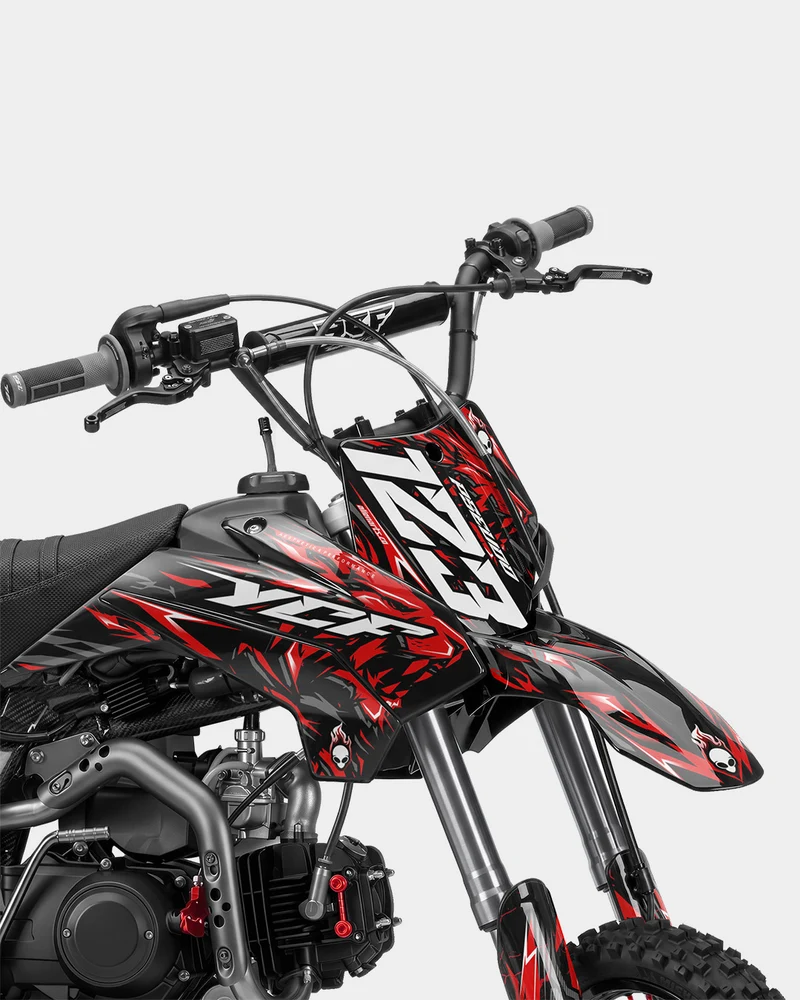 RAION - Kit Déco Dirt Bike Semi-Personnalisable - Rouge
