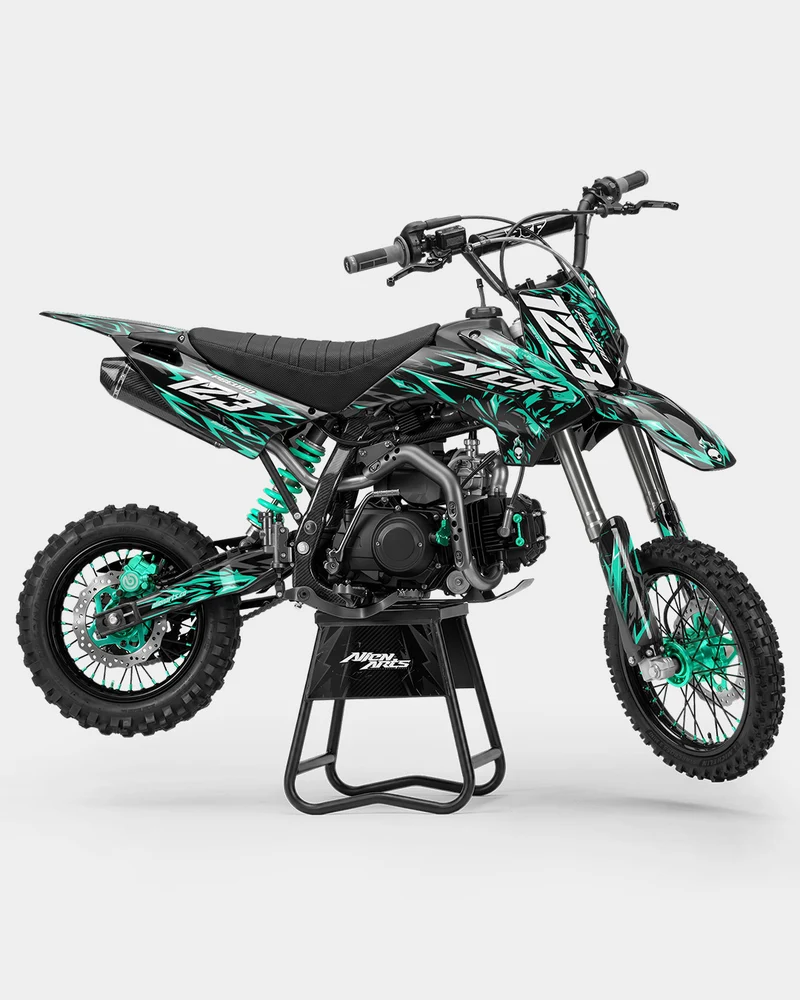 RAION - Kit Déco Dirt Bike Semi-Personnalisable - Turquoise