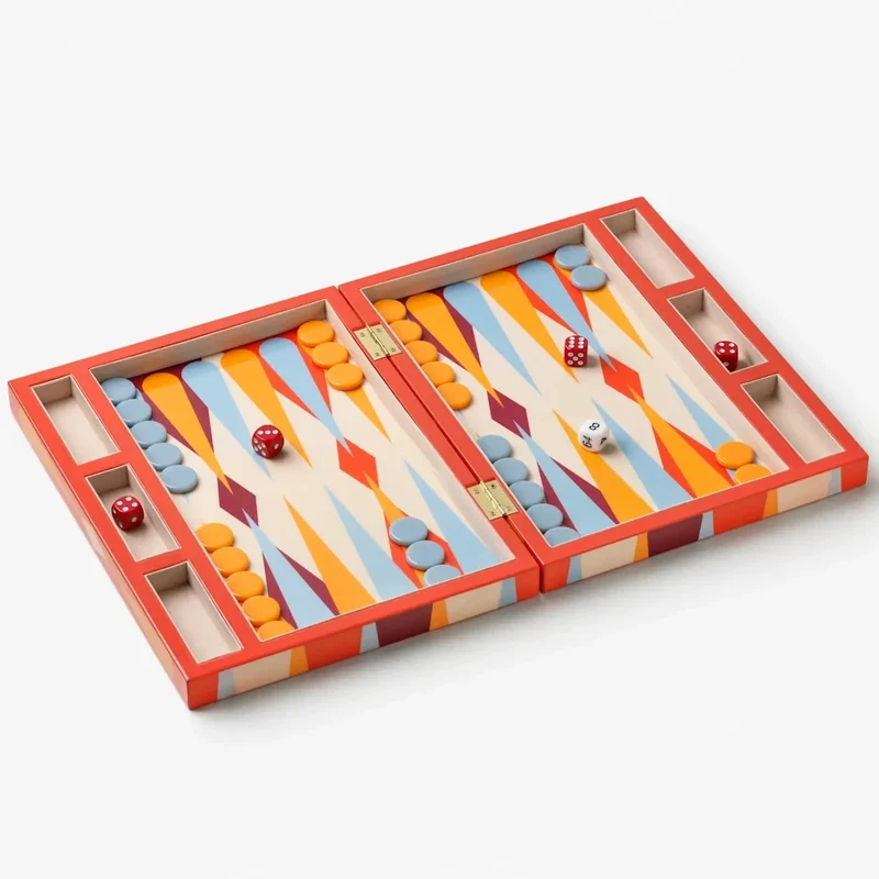 Backgammon Spiel Lacquered Red – Printworks