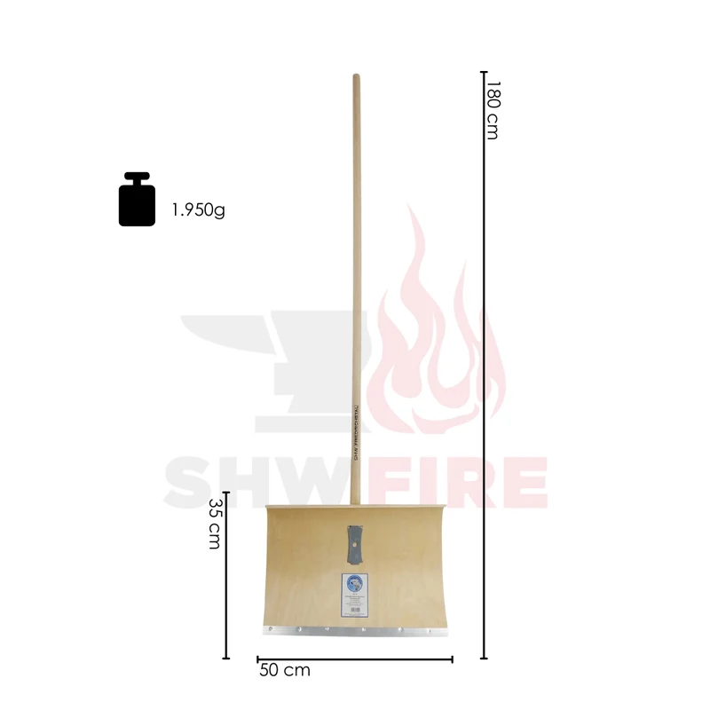 SHW Schneeschieber-Sperrholz Blatt 5-fach verleimt, 50 cm breit, mit Holzstiel